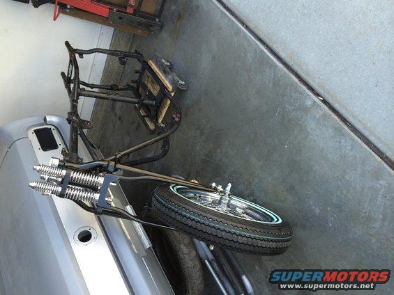 1975 Shovelhead DNA wishbone springer on bike