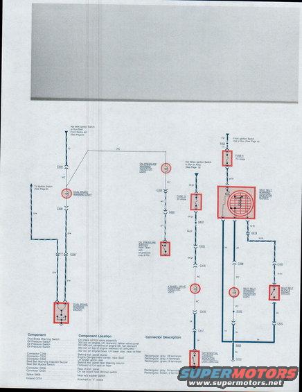 Wiring diagram with component locations and connector descriptions