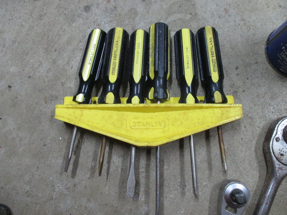 Yellow Stanley screwdriver set with black and yellow handles