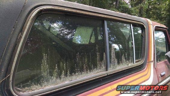 Side window and body stripe of a 1978 Ford Bronco