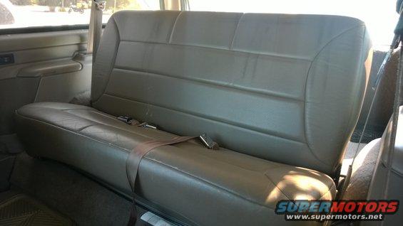 1996 Ford Bronco interior rear bench seat with brown seatbelt
