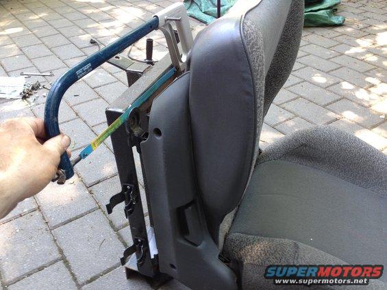 Cutting off the old seat brackets