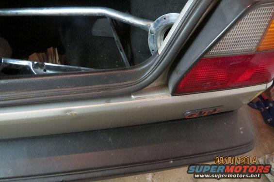 1985 Volkswagen GTI rear bumper with GTI badge visible