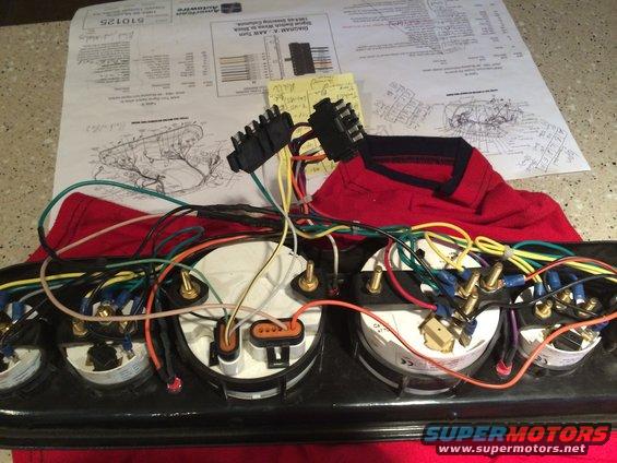 1965 Mustang MP Products Gauge set wired in with AAW connectors