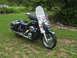 1998 Honda Shadow VT750C - A black 1998 Honda Shadow VT750C motorcycle is parked on a grassy lawn with trees in the background.