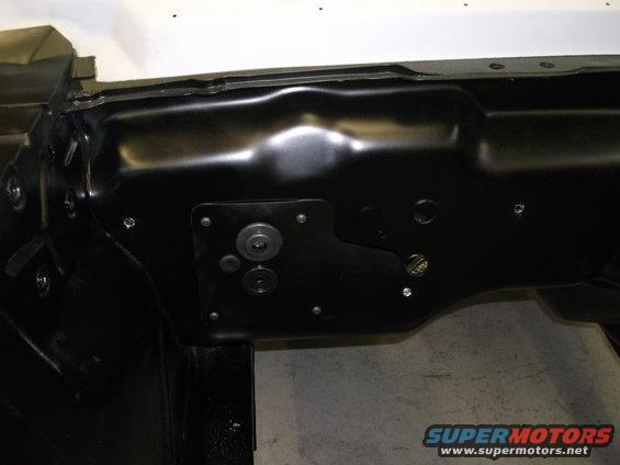 Firewall block-off plate prior to A/C installation.