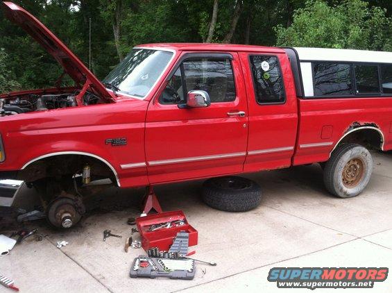 Rusty pickup as I was replacing the rusted out coil/shock tower.