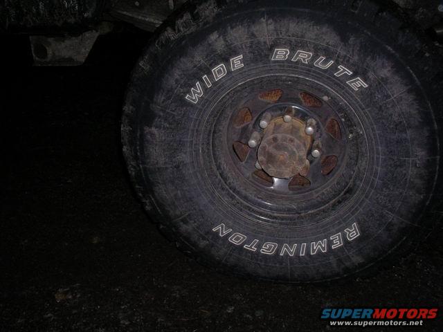 Tire with "WIDE BRUTE" and "REMINGTON" text on wheel