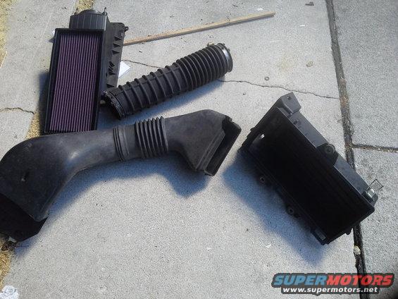 Removed stock intake
Note: broken chunk of the snorkel from PO