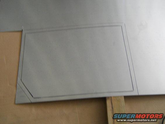 Metal panel with cut lines for a door or access panel
