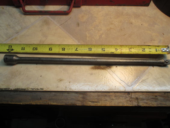 Socket extension bar with ruler showing 12 inches
