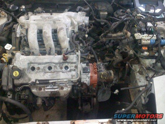 Ford V6 engine with intake manifold and distributor visible