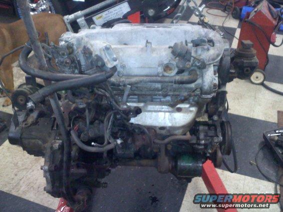 Engine on stand, front view