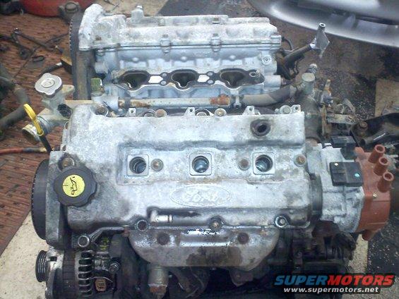 Ford engine with visible Ford logo
