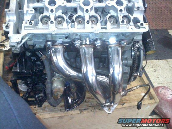 Engine with chrome exhaust manifold and sensor