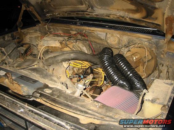 Custom K&N filter cool air setup.  