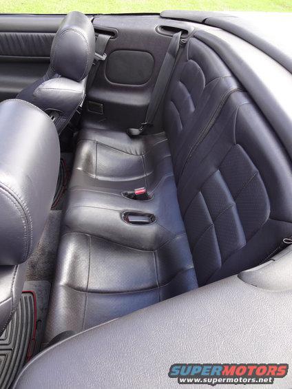 Black leather interior rear seats and seatbelts