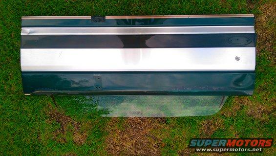 Green tailgate with silver and black trim