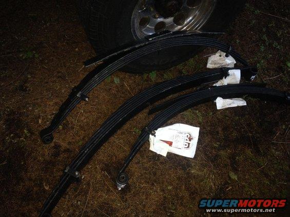 Leaf springs and tire on the ground