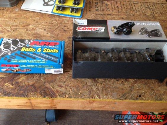 ARP bolts & studs box next to COMP Cams rocker arms