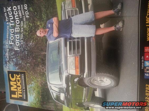 Dark green 1990-1996 Ford Bronco front 3/4 view on a catalog cover