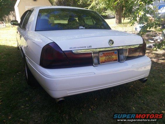 White 2000 Mercury Grand Marquis LSE rear view. Kansas plate ZORG