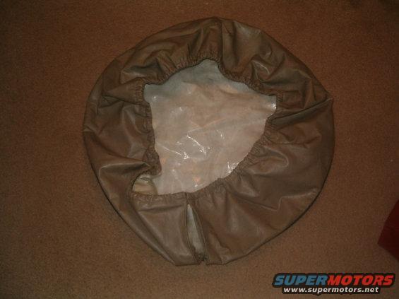 Brown vinyl spare tire cover with elastic edge
