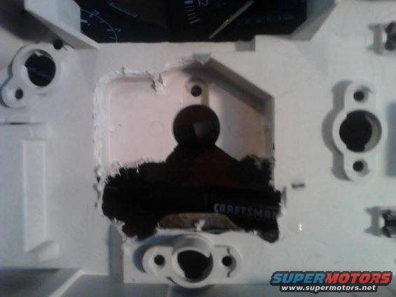 15.jpg inside view of how I cut and trimmed the cluster out. yes I know its a unclean cut

be careful to not cut the film wiring on the backside of cluster