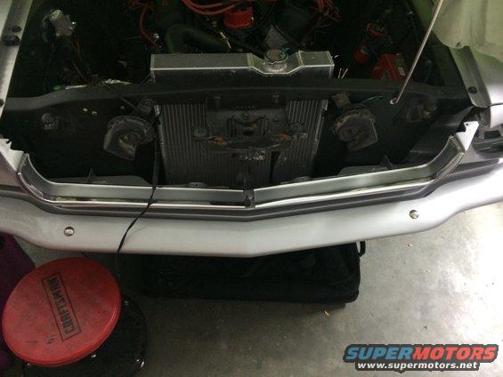 1965 Mustang grille molding installed