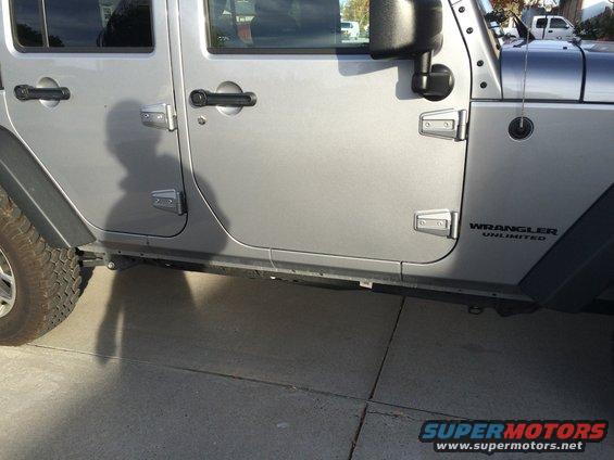 2014 JKU Rubicon rock slider mud rock deflector sliders off