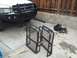 1997 Dodge 3500 - Front view of a 1997 Dodge 3500 pickup truck with a custom bumper and hitch receiver, ready for a cargo carrier.