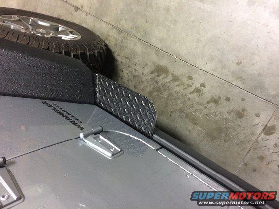 2014 JKU Rubicon rock slider mud rock deflector welded, herculined, installed