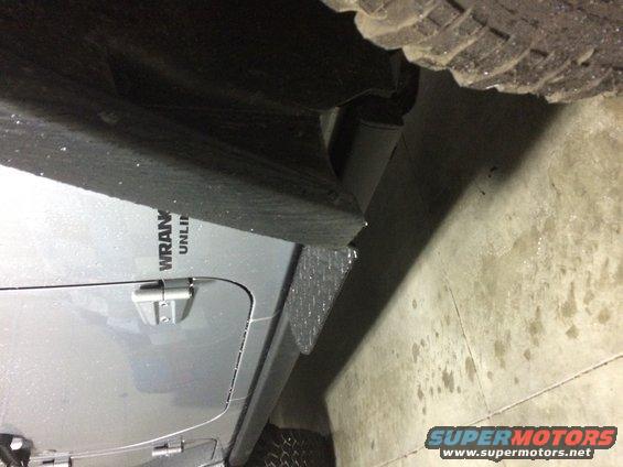 2014 JKU Rubicon rock slider mud rock deflector welded, herculined, installed