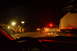 2003 Ford Taurus - Nighttime traffic jam with construction activity on the roadside, viewed from inside a vehicle.