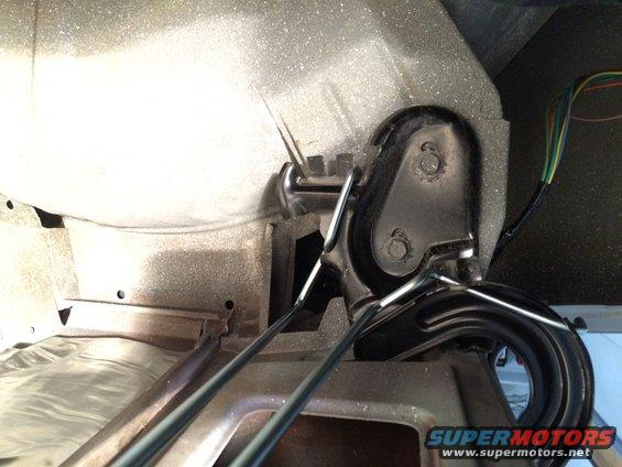 1965 Mustang trunk torsion rod spring location DS open
