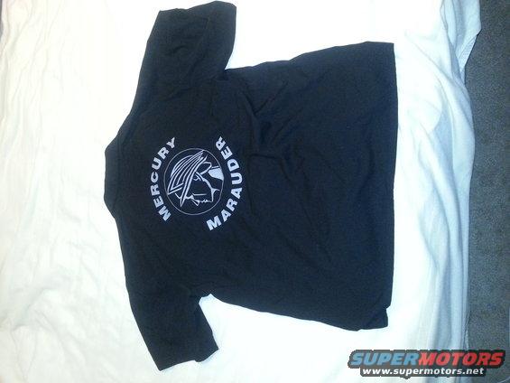 Black t-shirt with Mercury Marauder logo on back