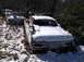 1974 Dodge Challenger - Abandoned vehicles are covered in snow in a wooded area, suggesting a long period of disuse.