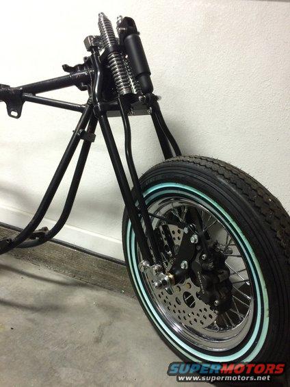 Shovelhead front Tokico caliper on DNA springer