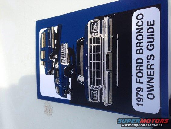 Cover of 1979 Ford Bronco owner's guide with illustration of Bronco front end