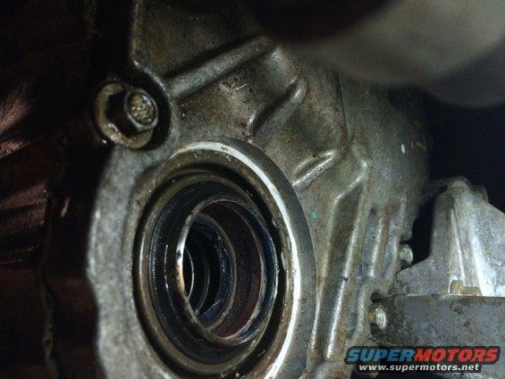 Close-up of a transmission seal