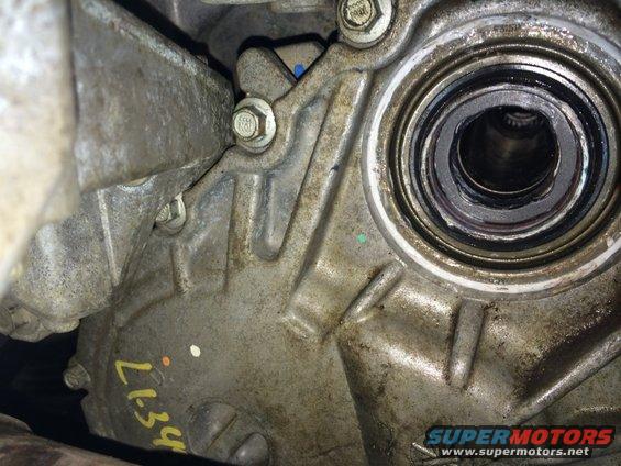 Transfer case seal with yellow markings 'L134'