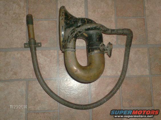 Vintage phonograph horn and flexible hose