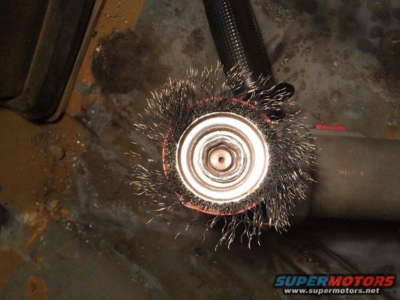 Cheap wire wheel after running at/above its duty cycle.