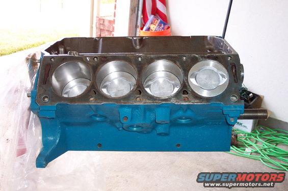 Here's the short block on the stand, waiting for parts.