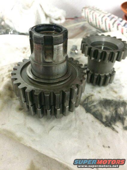 1975 Shovelhead four speed transmission main gear set on top of third next to low and second