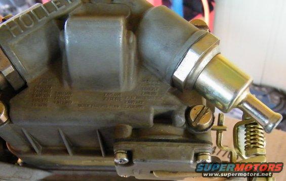 Holley carburetor with visible text and brass fittings