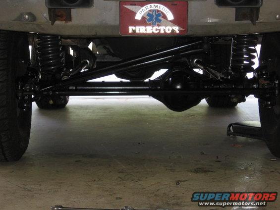 Rear axle and suspension with a Paramedic Director license plate