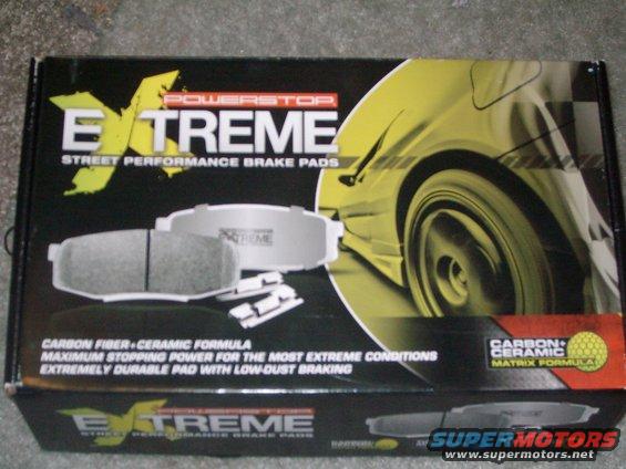 PowerStop Extreme Street Performance Brake Pads box with brake pads shown