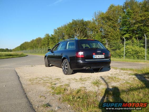 Black Audi wagon rear view with license plate PB WG 2006