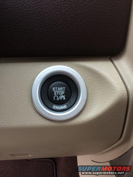 2015 Dodge 1500 push button start with 'START STOP' and 'ENGINE' labels
